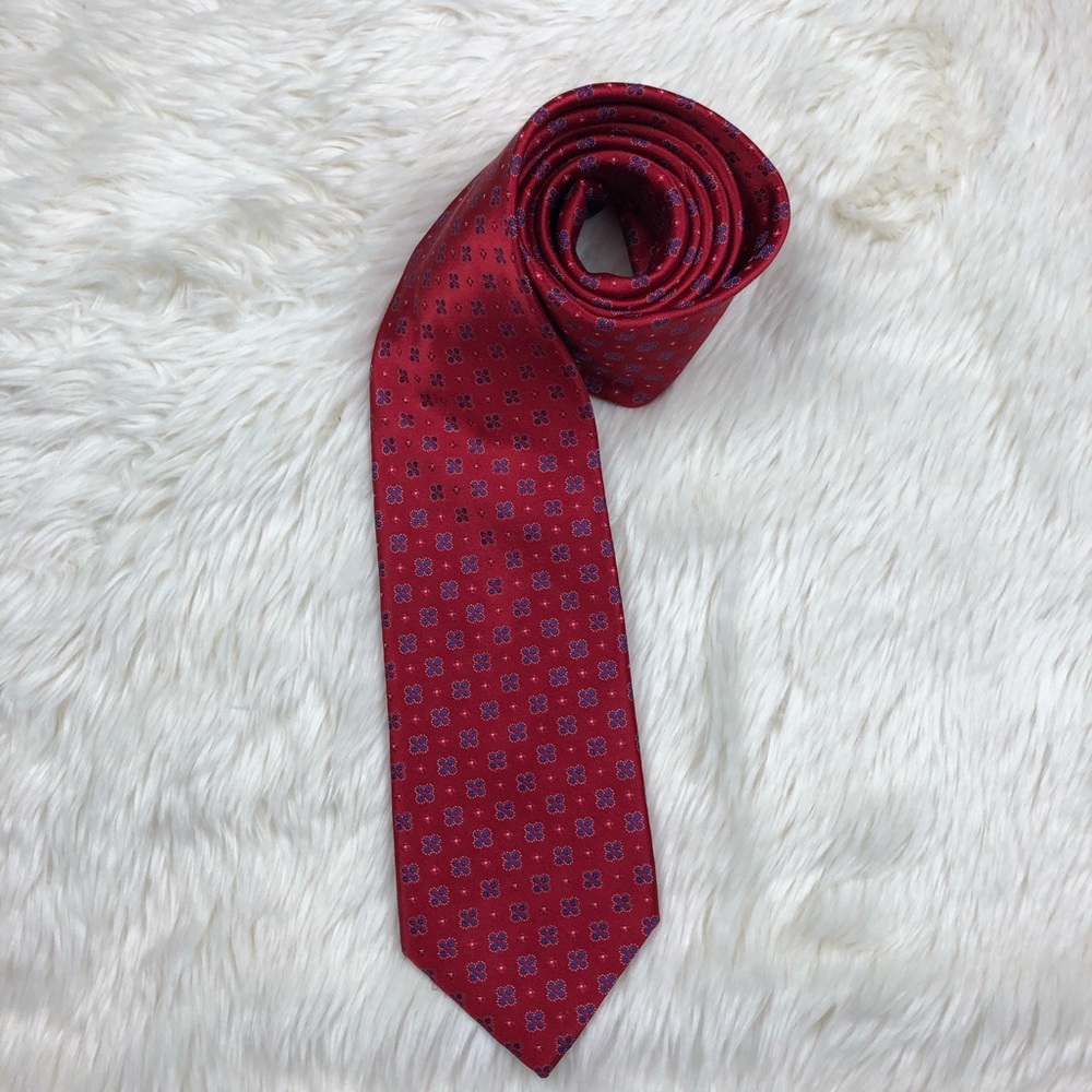 Canali red and blue silk tie